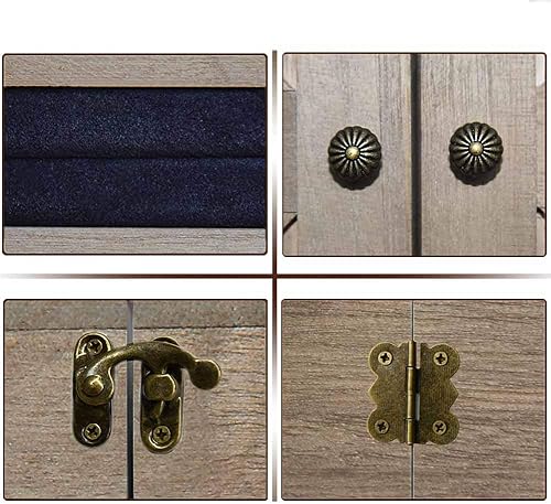 Miniatura 5 de Organizador de joyas rústico montado en la pared con decoración de madera de granero, soporte de pared de madera, soporte de joyería para collares,