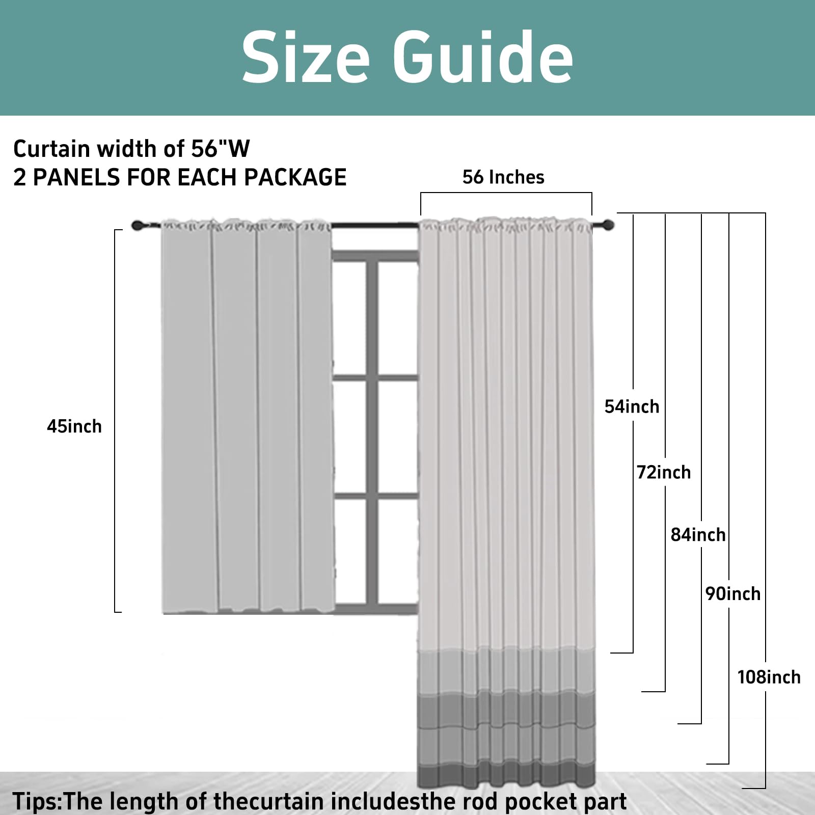 Pacok Teal Voile Curtains - Image 2