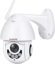 Câmera de segurança HD 1080P PTZ externa, camera de segurança wifi, CCTV IP66 Câmera dome à prova d'água com detecção de movimento de visão noturna em cores com áudio bidirecional，Cartão 32G integrado