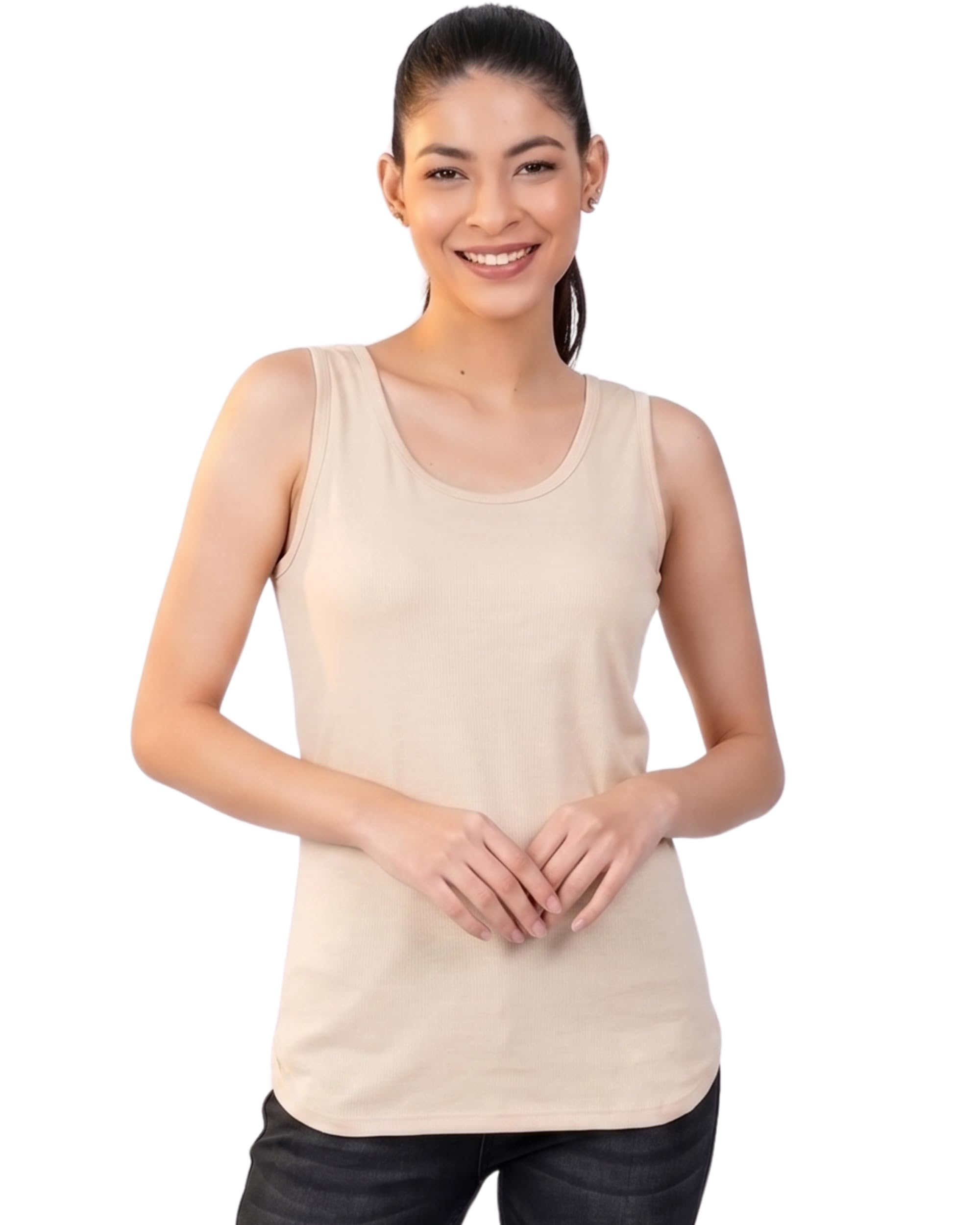 glow and shine Long Camisole for Women | Non-Adjustable Strap | Ultra-Soft Pure Cotton Fabric-picture-55