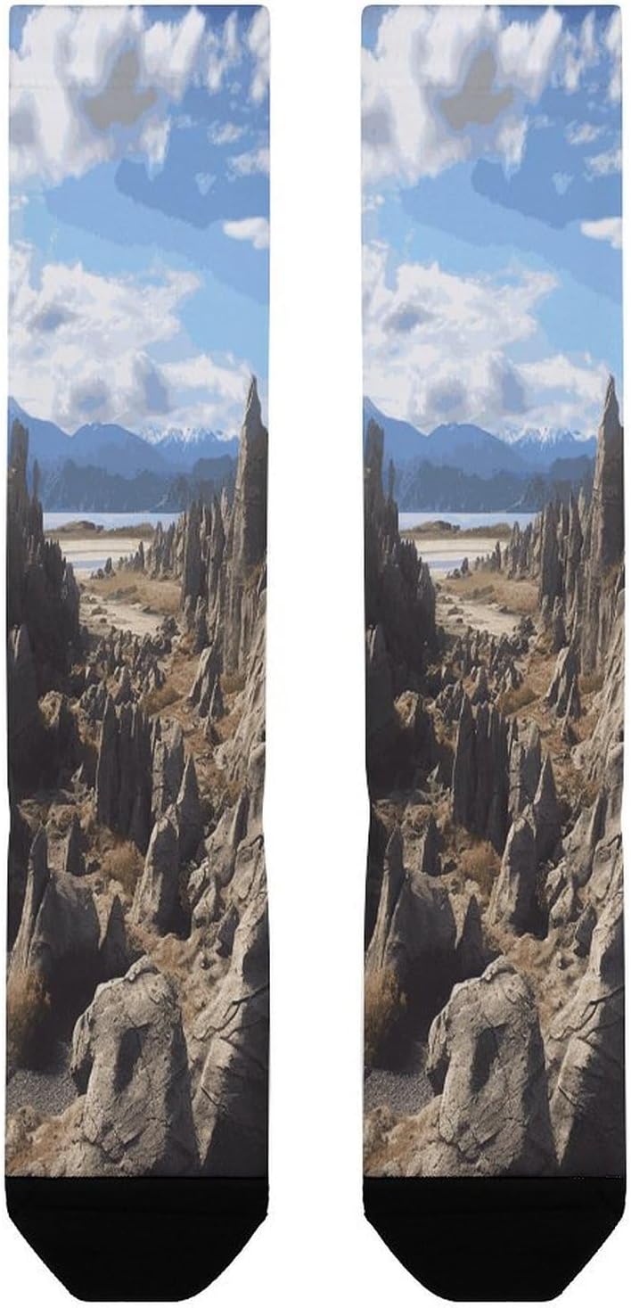 Rocks Scenic Socks Hiking Boot Socks Casual Knee High Sock Cozy Outdoor Sport Socks for Women Men