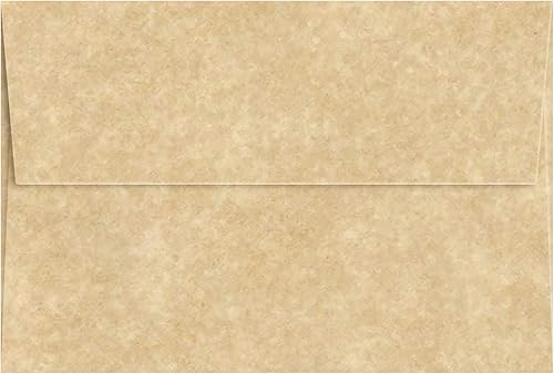 Sobres de pergamino envejecido A7 – Se adapta a tarjetas de felicitación de 5 x 7 pulgadas, invitaciones de boda y fiesta, despedidas de soltera,