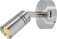 Vista 1 de THALASSA Lámpara de lectura LED interior de RV de 12V con puerto USB de 5V - Interruptor táctil integrado, brillo regulable, montaje en superficie