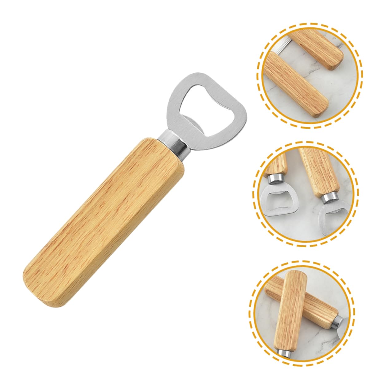 Apribottiglie Piatto 10pezzi in Legno e Acciaio Inossidabile