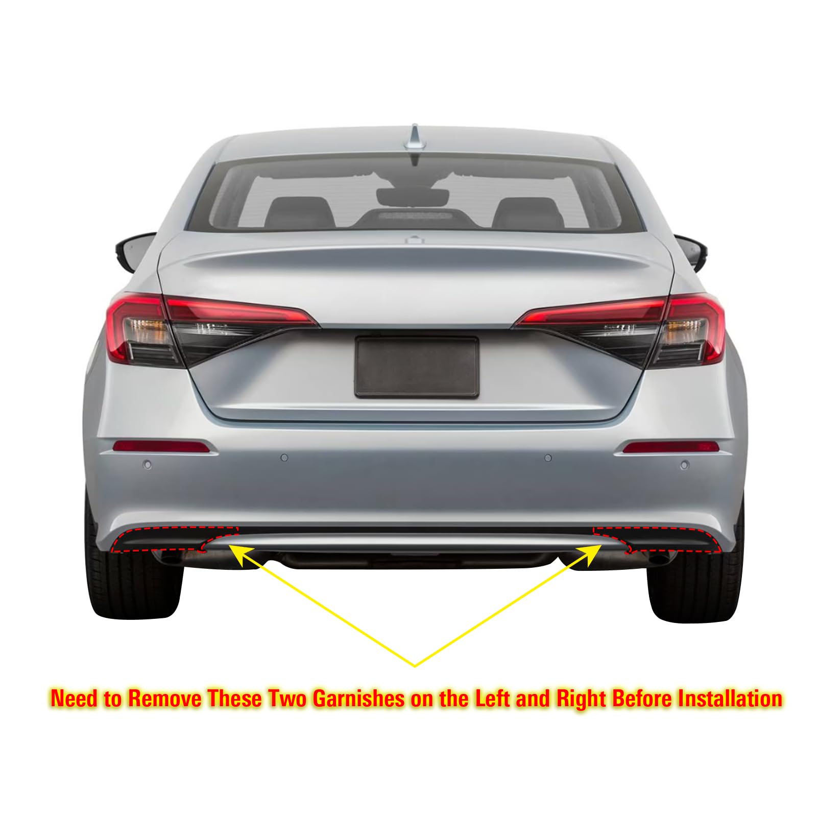 Amazon.com: Fit 2022-2026 Honda Civic 4-Door Sedan Rear Bumper Lip