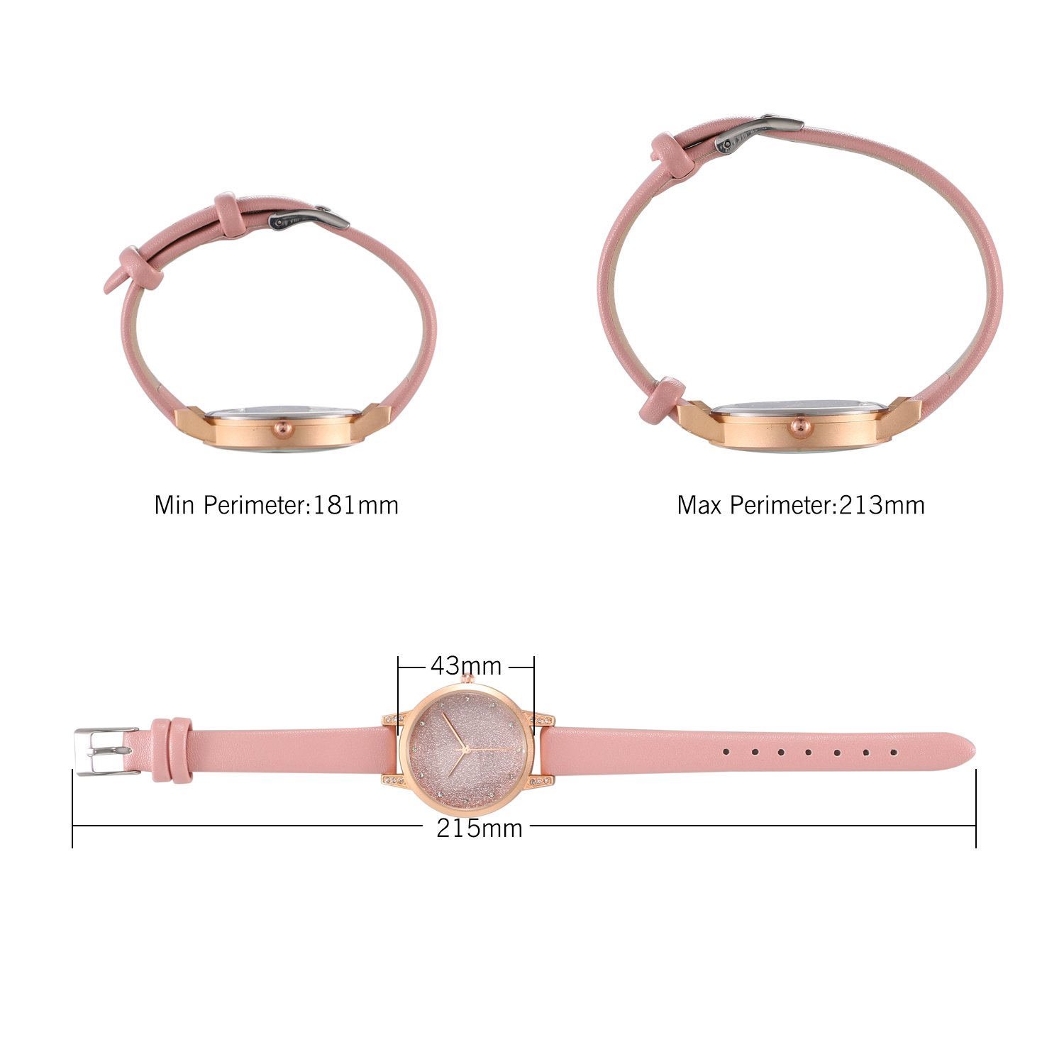 JewelryWe Reloj de pulsera de cuarzo para hombre y mujer, de lujo, simple y brillante, con cielo estrellado