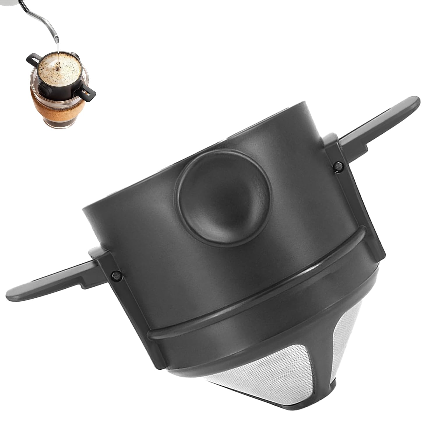 Pour Over Coffee Dripper β Reusable Stainless Steel Filter β Portable Manual Coffee Maker for Travel, Camping, and Home β No Paper Needed, Fits Most Mugs and Carafes