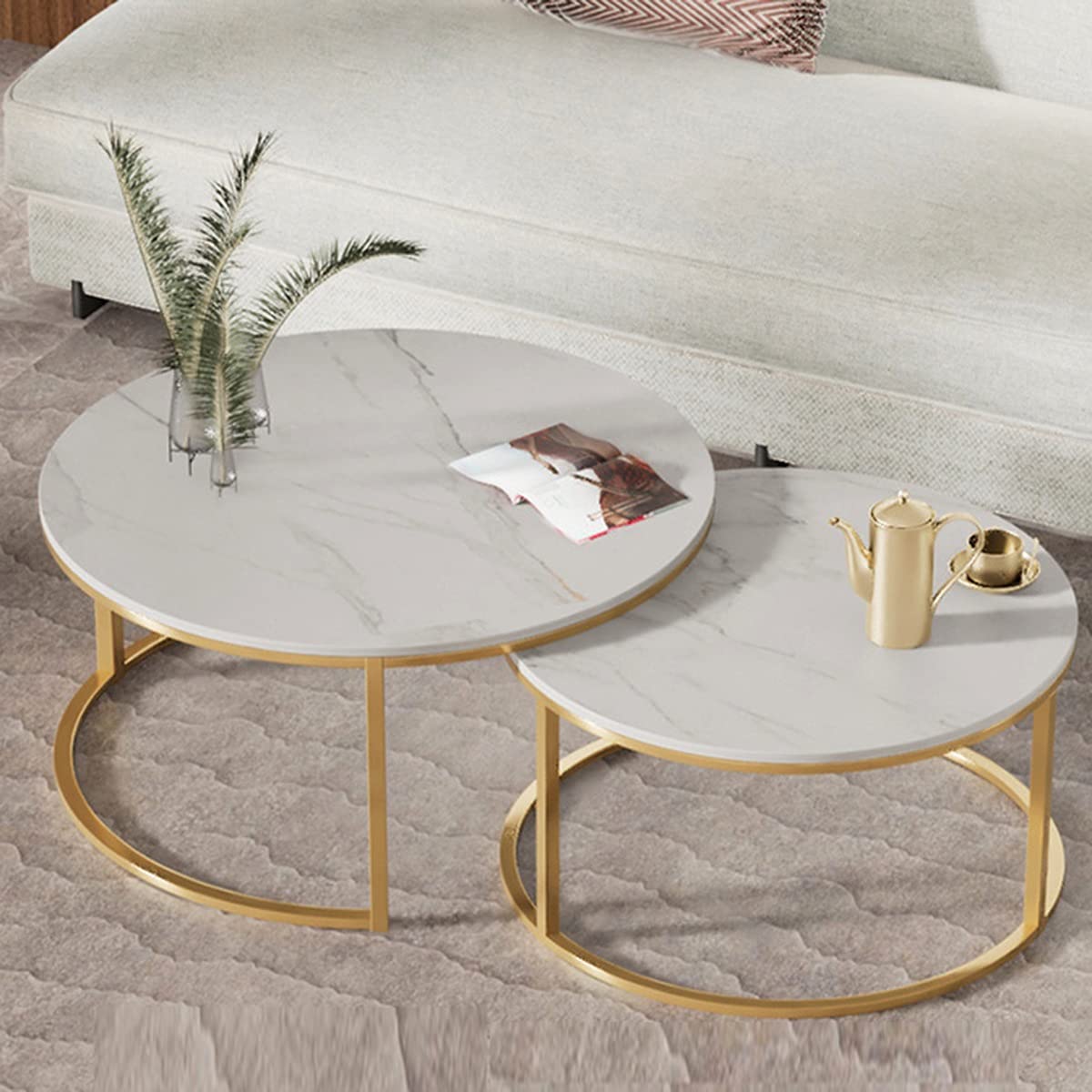 Amazon｜TCXSSL ネストテーブル サイドテーブル ローテーブル センター