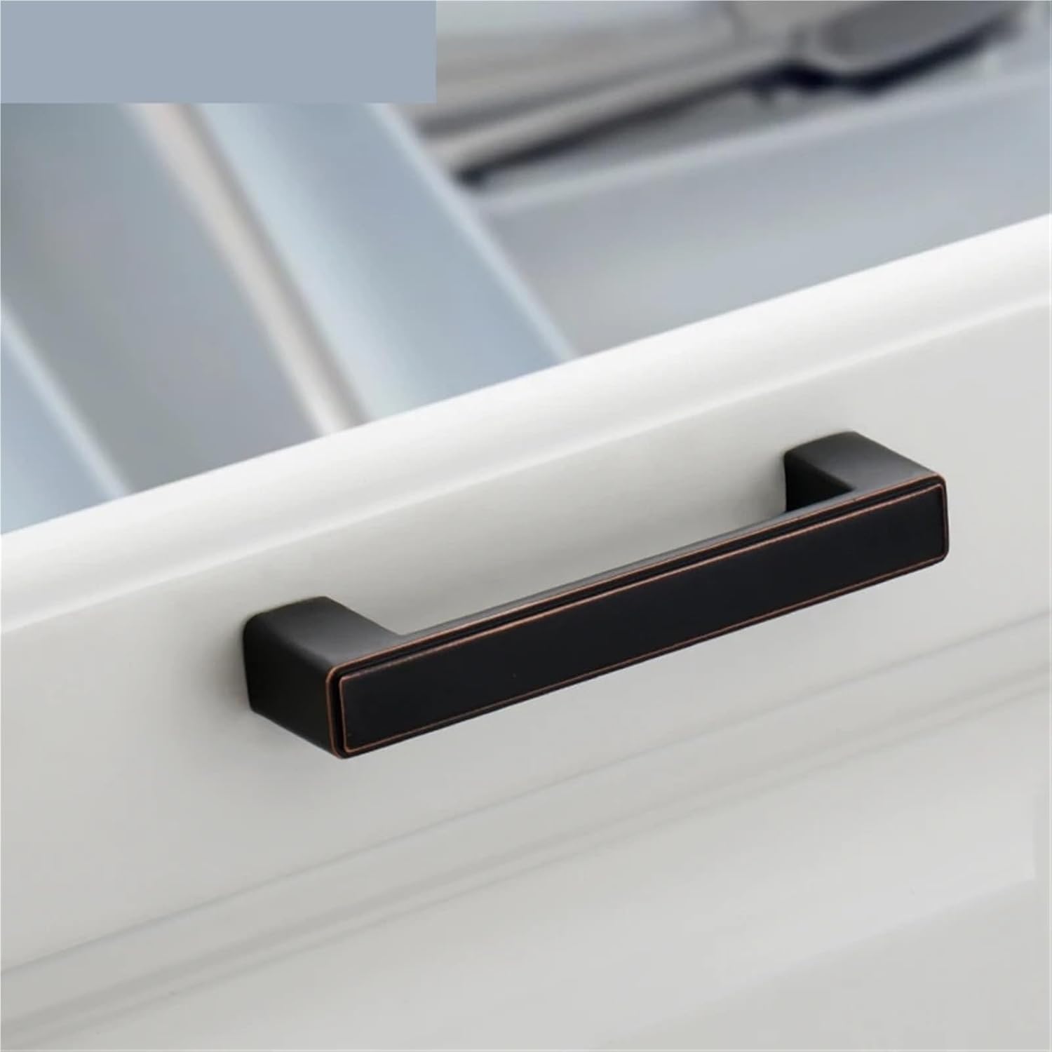 Kitchen Cabinet Door Handles Wardrobe Cupboard Door Pulls Drawer Knobs Furniture Handle 1Pcs(6164-Nickel-192mm)