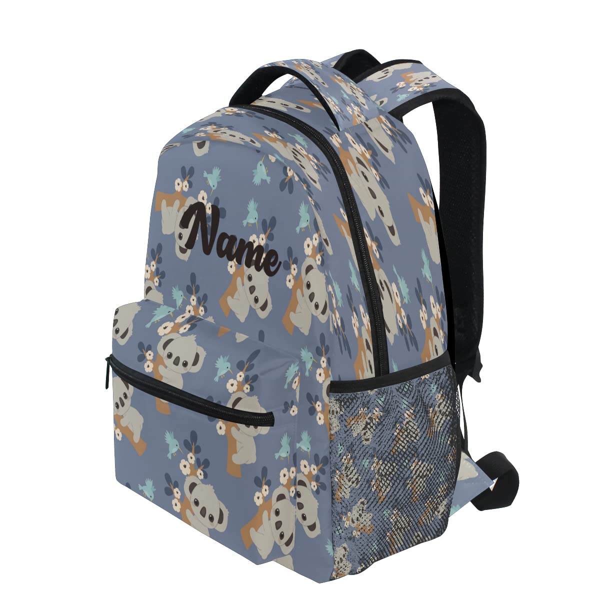 Mochila personalizada para niños y niñas, lindo caballo con flores de cuento de hadas personalizado nombre estudiante bolsa para escuela primaria, #10, talla única