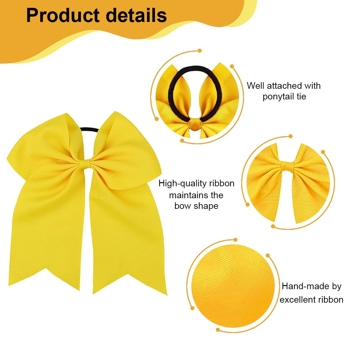 20 Pezzi Accessori per Capelli Set - Fiocco Fermacapelli, Fermagli, Elastico, Fascia per Ragazze - Regalo di Festival per Bambini (Giallo)