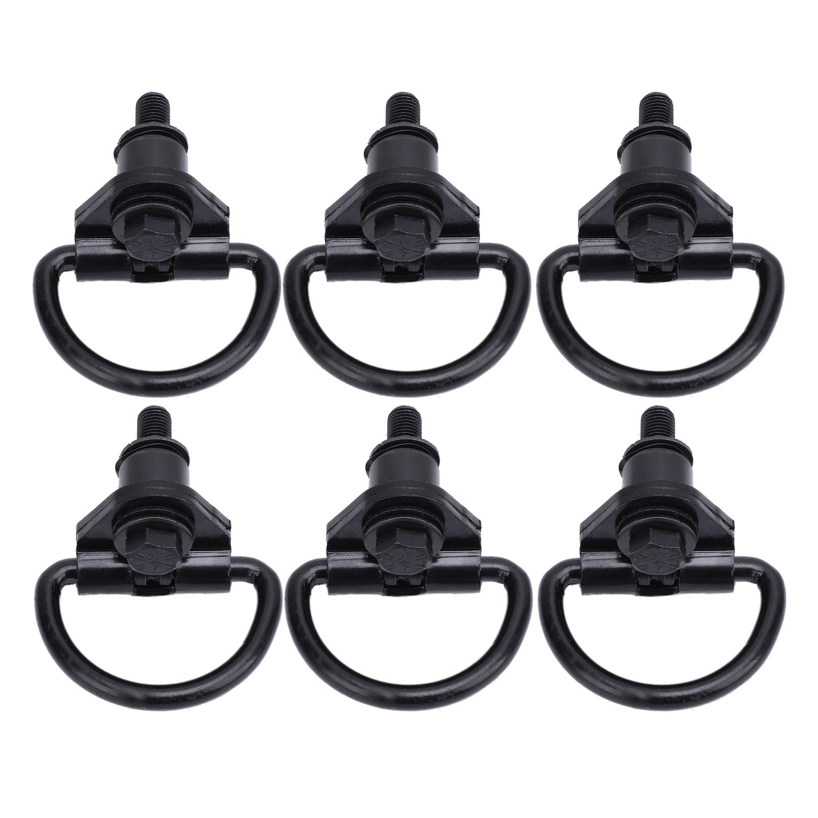 Naroote Ganchos de Anillo en D con Revestimiento Inoxidable de Acero Negro para Furgoneta de Carga, 6 Ganchos de Amarre para -150-250 -350 2015-2024, Aptos para Cargas Pesadas y Condiciones Duras