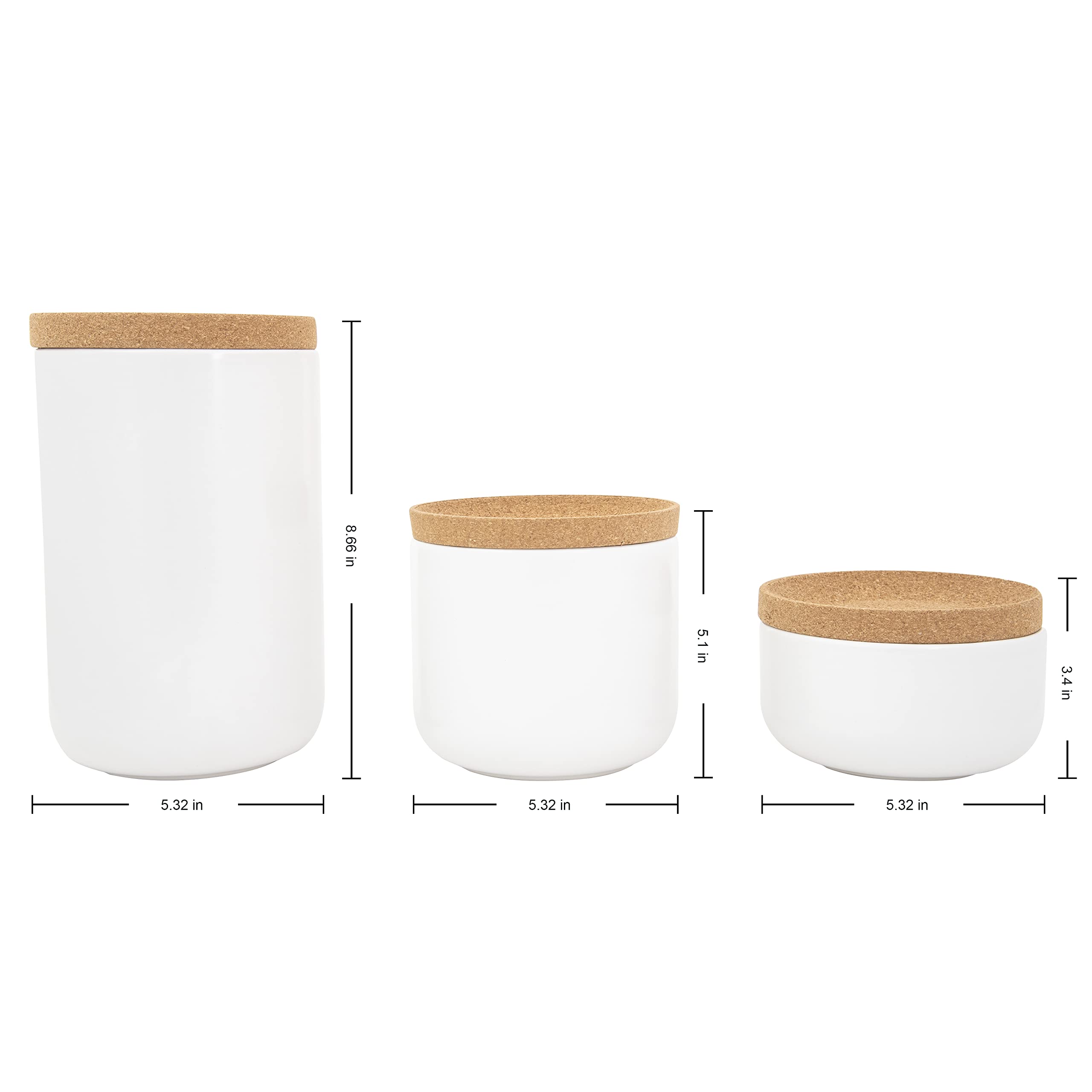 Amazon.com: Kamenstein Ceramic and Cork Set of 3 Stackable