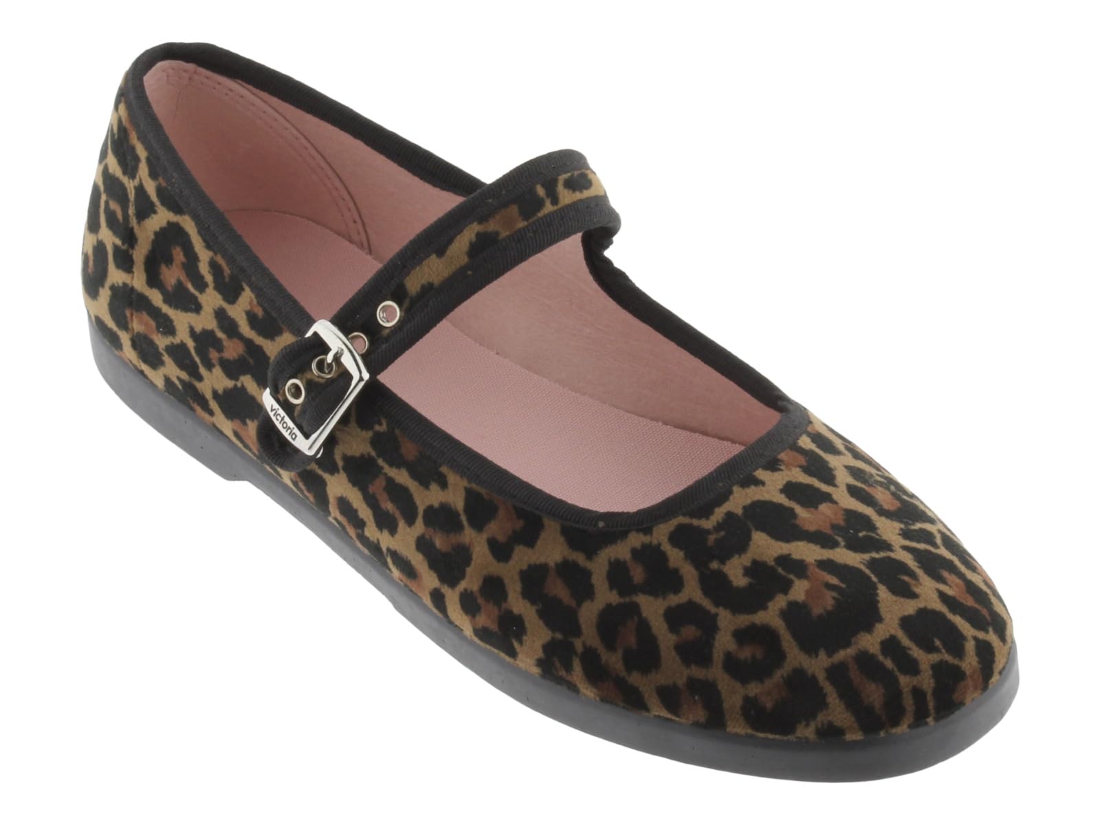 victoria Bailarinas Gong Fu 1080117 | Terciopelo Animal Print & Ribete Al Tono & Hebilla para Niña