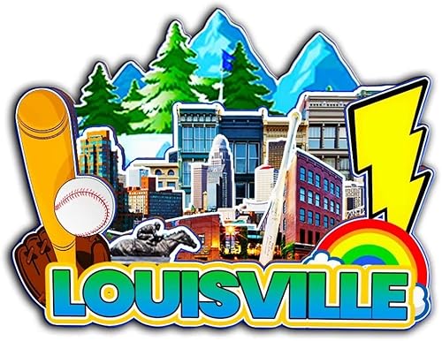 Louisville Kentucky USA Imán de nevera imán de madera 3D monumentos de viaje coleccionables, recuerdos, decoración hecha a mano -2346