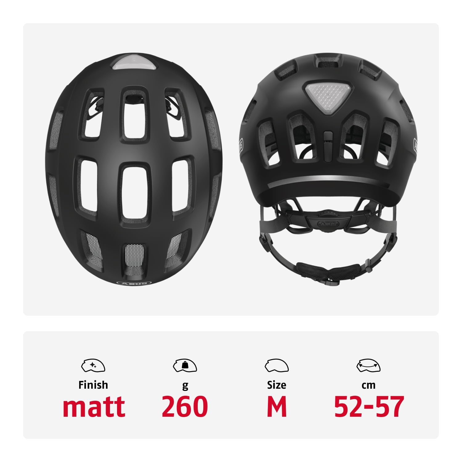 Casco de bicicleta ABUS Youn-I 2.0 - Con luz para niños, adolescentes y jóvenes - Para niña y niño