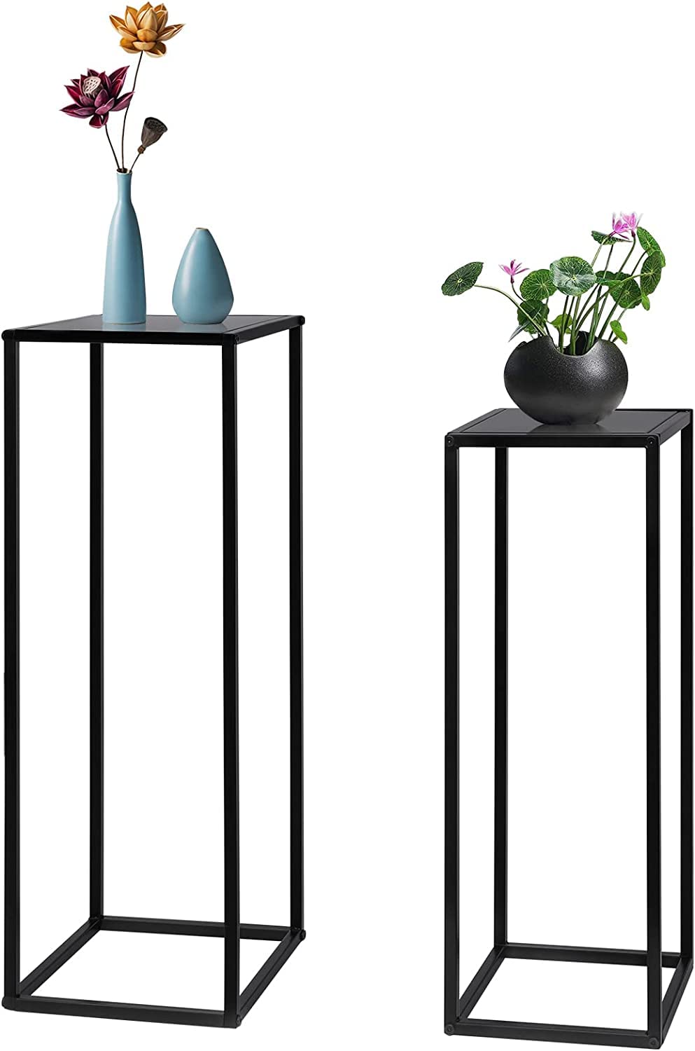 INDIAN DECOR 44593 Tall Pedestal Metal Plant Stands (Pack of 2