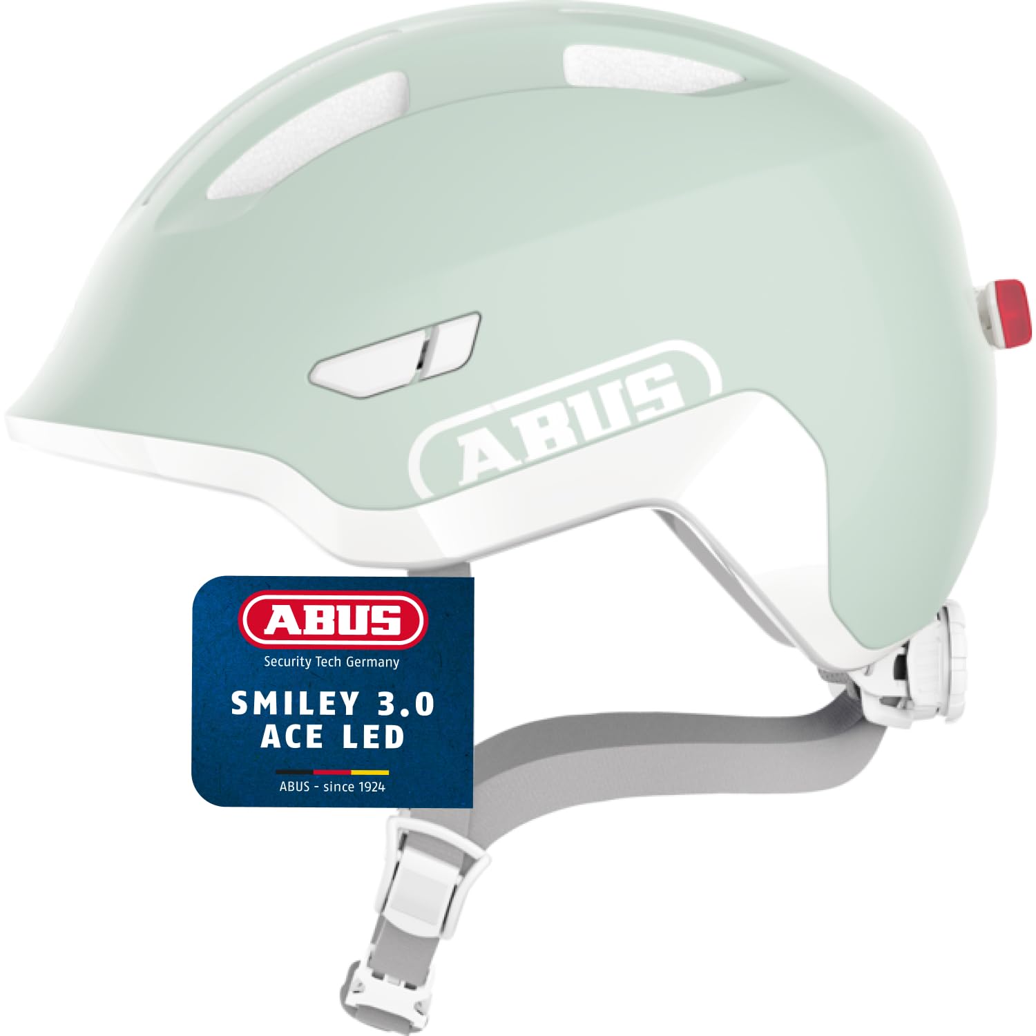 Abus, Casco per Bambini ABUS Smiley 3.0 ACE LED Casco da Ciclista per Bambini Piccoli con Vestibilità Avvolgente e Spazio per una Treccia, per Ragazze e Ragazzi