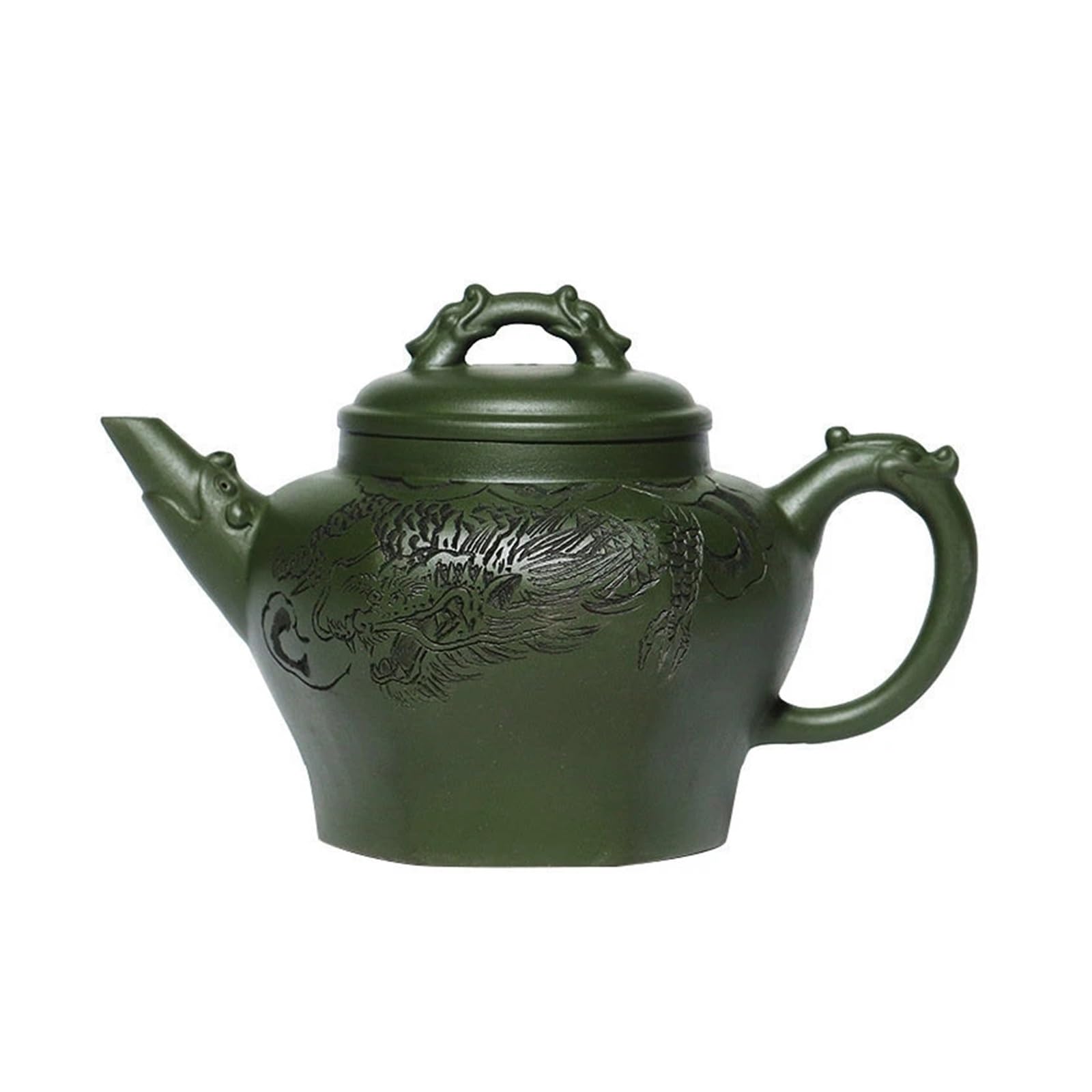 TYUHDUYUR 250ml Clay Teapots Artists Handmade Hexagonal Shape Tea Pot Mud Kettle Zisha Tea Set (D As Shown)
