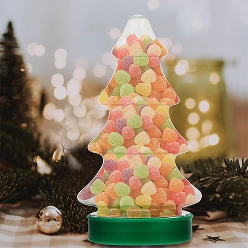 Miniatura 2 de Toddmomy Tarro de caramelo de Navidad, 12 piezas de plástico para árbol de Navidad, tarro transparente con forma de árbol de Navidad para galletas