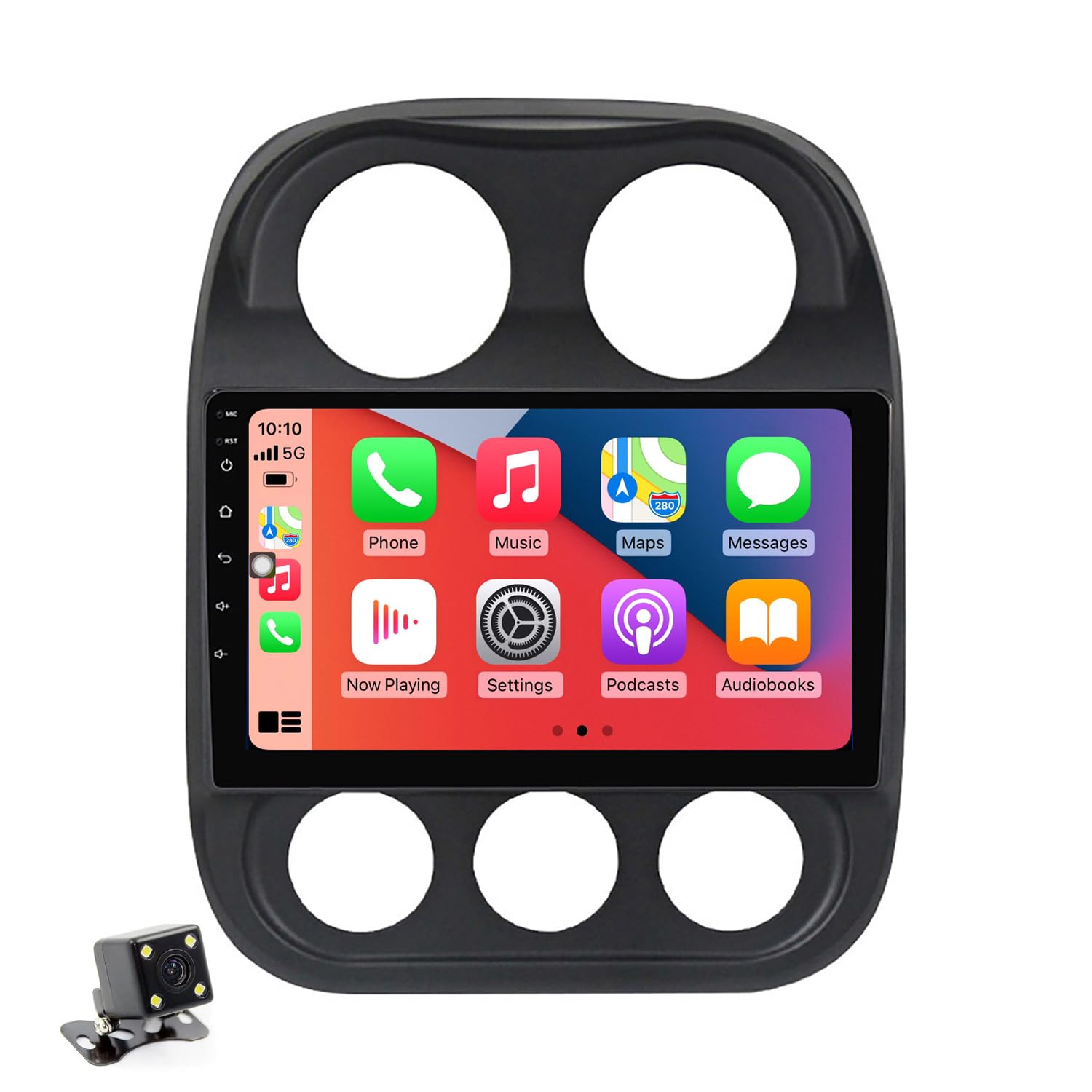 FELLOSTAR Radio Stereo Update for Jeep Patriot Compass 2010-2016(with Manual AC) with Carplay and Andriod Auto 10 Inch Screen Android 13 Head Unit Bluetooth GPS Navigation(4-Core CPU 2GB RAM 32GB ROM)