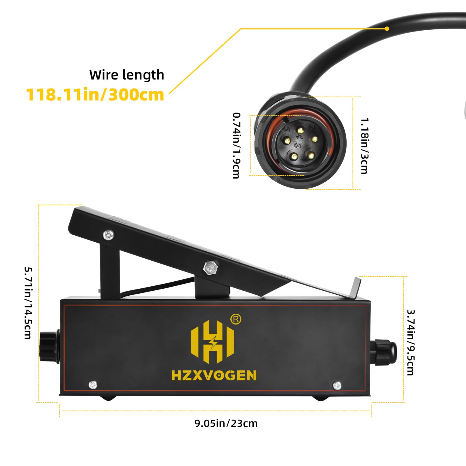H HZXVOGEN 5 pin TIG pedale di controllo remoto per saldatura TIG cavo per saldatrice TIG HZXVOGEN HVT250P ACDC
