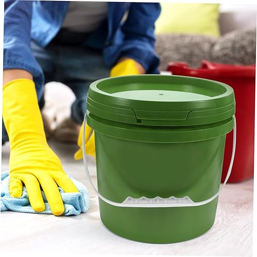 Miniatura 9 de OSALADI Cubo de pintura de plástico, cubos de plástico con asas, cubo de arena para mascotas, cubo científico, contenedor de pintura con tapas, cubo