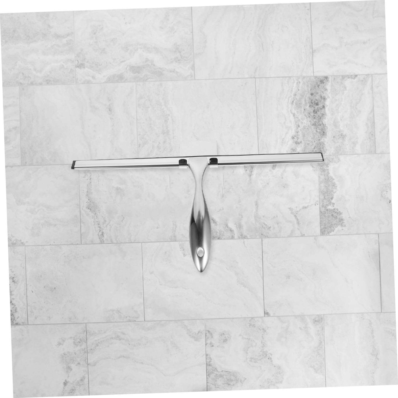 Limpiador de Ducha Gancho Adhesivo de Acero Inoxidable de 14 Pulgadas | Silicona, Acabado Plata, para Espejo y Azulejo, Almacenamiento Fácil, Baño y Lavandería