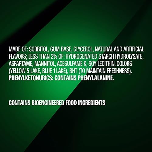 Miniatura 3 de 5 GUM - Lluvia de menta verde sin azúcar, goma de mascar, paquete de 35 palitos, 6 paquetes, lluvia de menta verde