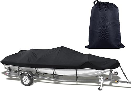 Miniatura 3 de Cubierta de lancha, cubierta de amarre y remolque para todo tipo de clima, para fueraborda de casco V y botes bajos de ES, se adapta a hasta 14-16