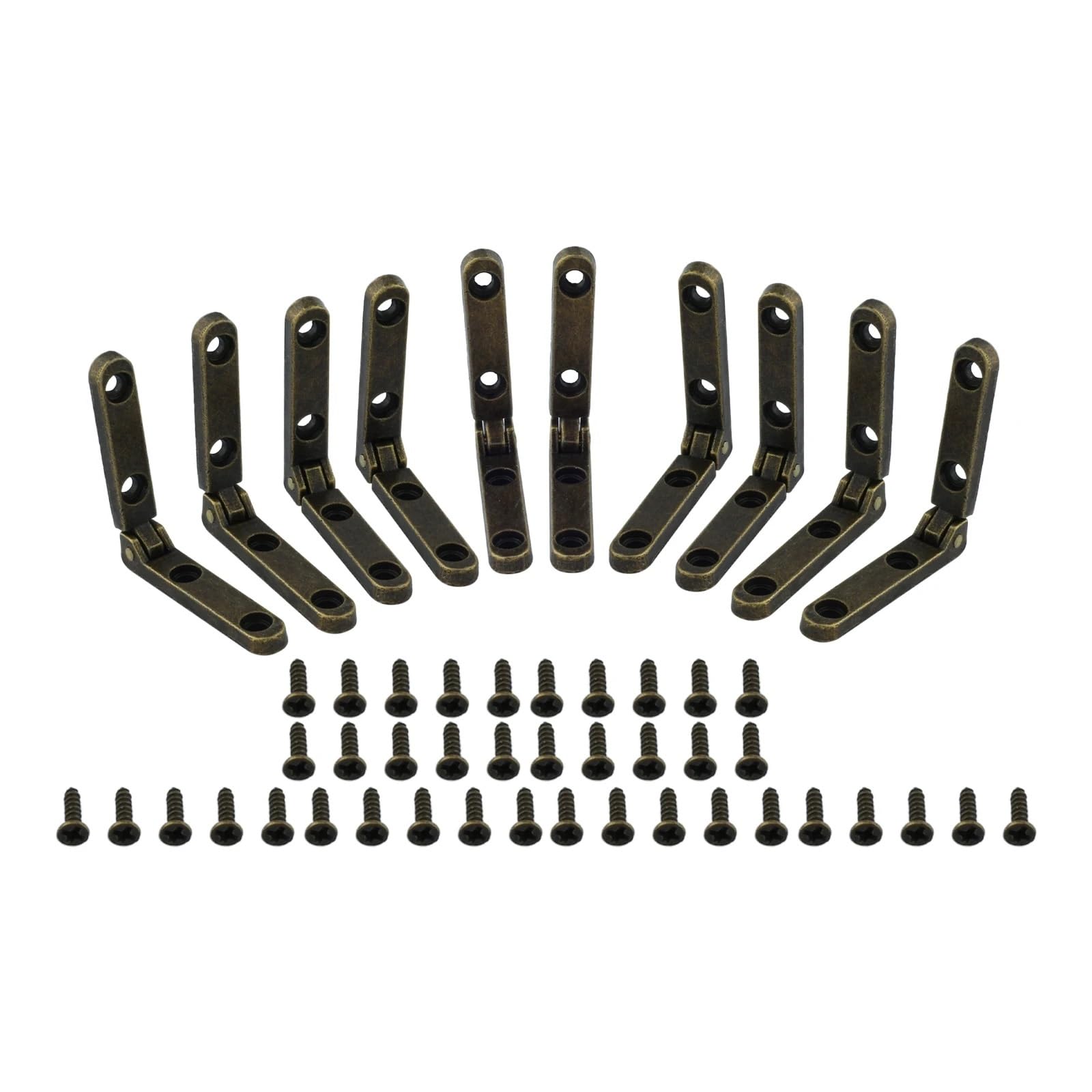 Kdhcvkz Antique Bronze 10 Pcs Wooden Hinges 90 Degree Folding Hinge With Screws(Antique Bronze)