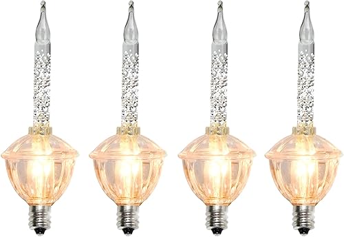 Bombillas de repuesto de burbujas de Navidad, paquete de 4 bombillas de burbujas transparentes tradicionales para decoraciones de Navidad en