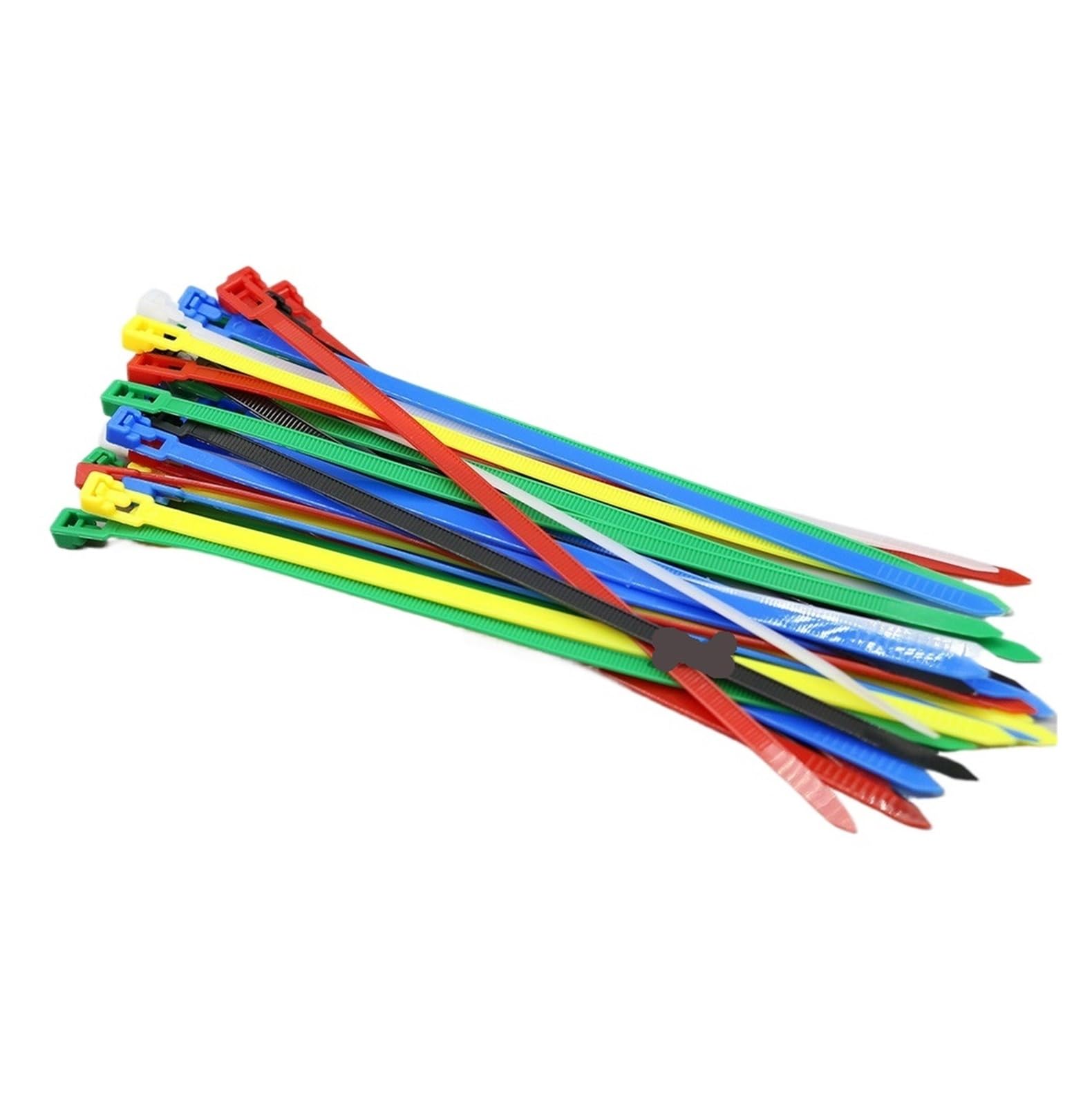 Fascette per cavi regolabili con fibbia, 50 pezzi, fascette in plastica riutilizzabili, fascette fissabili in nylon, colore nero (nero, 8 x 600 mm)