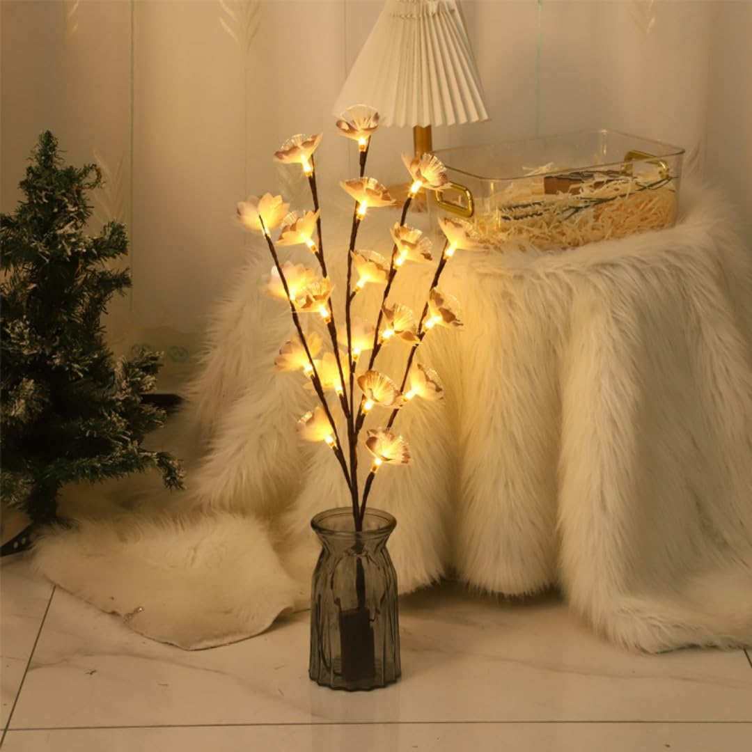 Ulalaza 70cm 2 Branches 40 LED Bulbs Twig Lamp Battery Operated LED Lighted Willow Branches Vase Fillers Use for Christmas Home Party Decoration Indoor Outdoor โ image 1