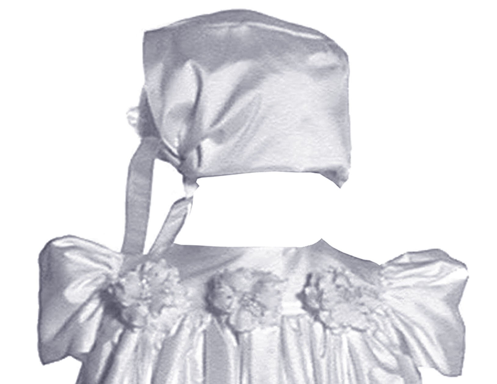 Short Sleeve Silk Dupioni Christening Gown #C34