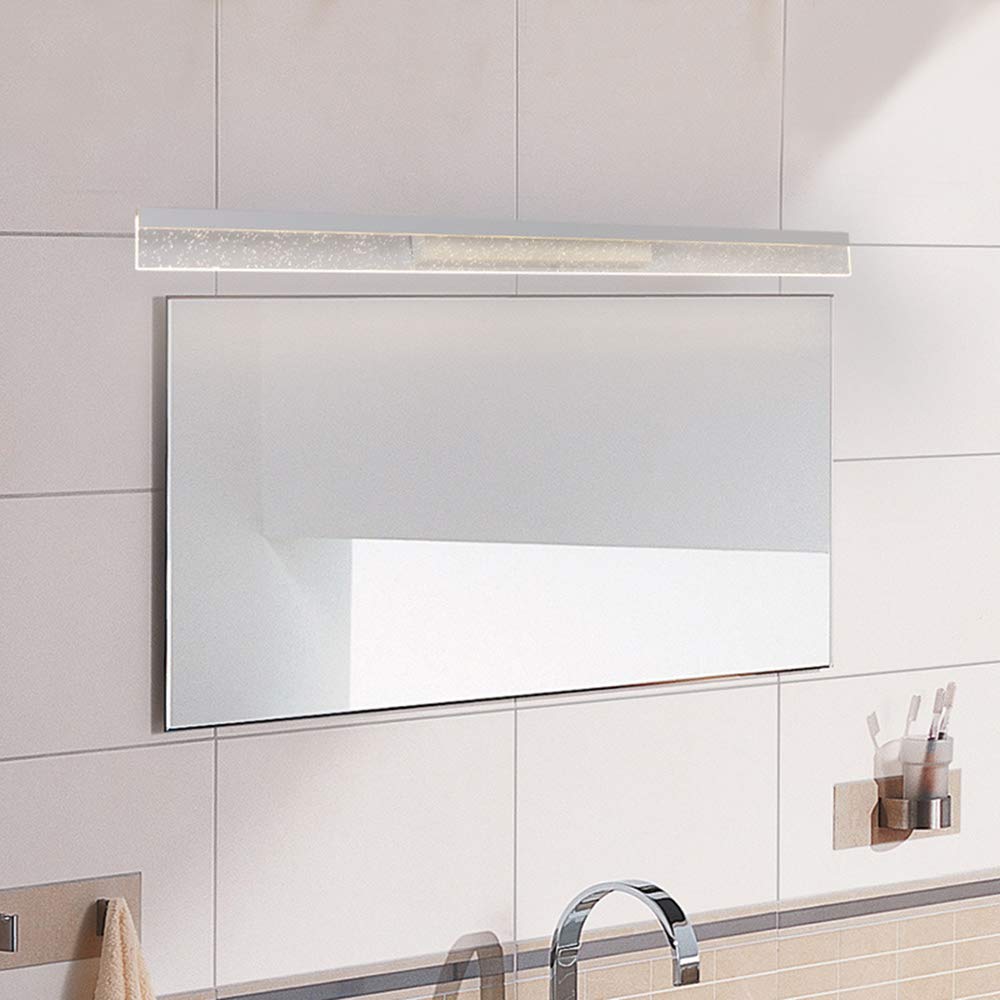 Design Minimalista LED Luce Frontale A Specchio Creativo Metallo Acrilico Lampada Da Specchio Per Bagno Lampada Da Parete Luce Del Display Toeletta Impermeabile E Antiappannamento,80cm3000k