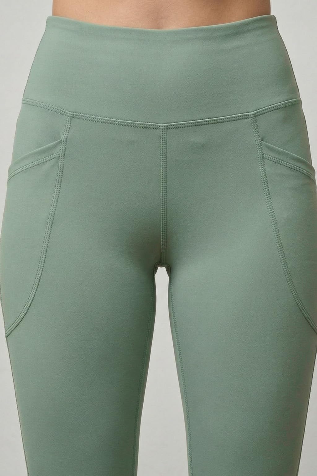 JUNEBERRY® Leggings sportivi da donna in spandex tinta unita | elasticizzati, leggeri e comodi per la palestra Colori: nero, blu navy, grigio chiaro, salvia, cacao, vino, malva.
