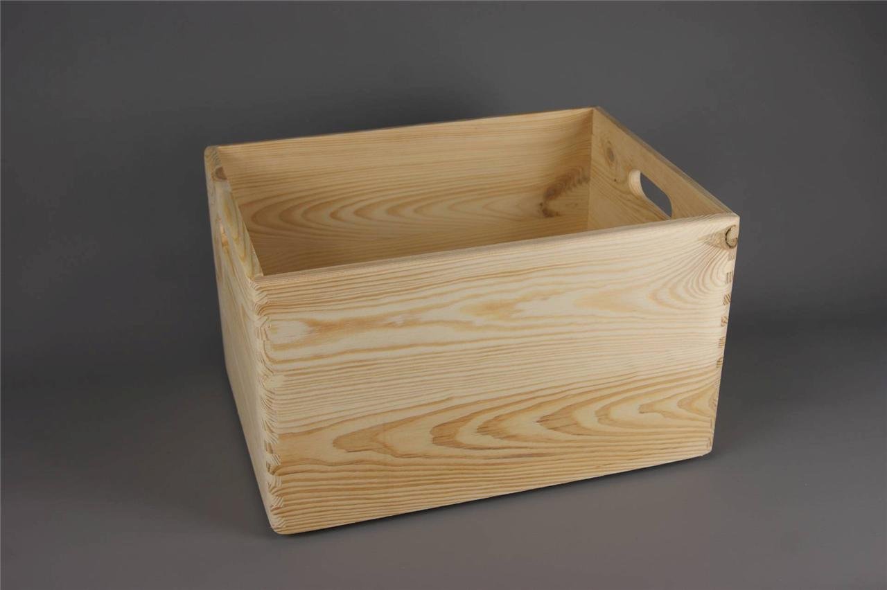 3 x Large Plain giocattolo in legno box cassetti impilabili cameretta R0114D