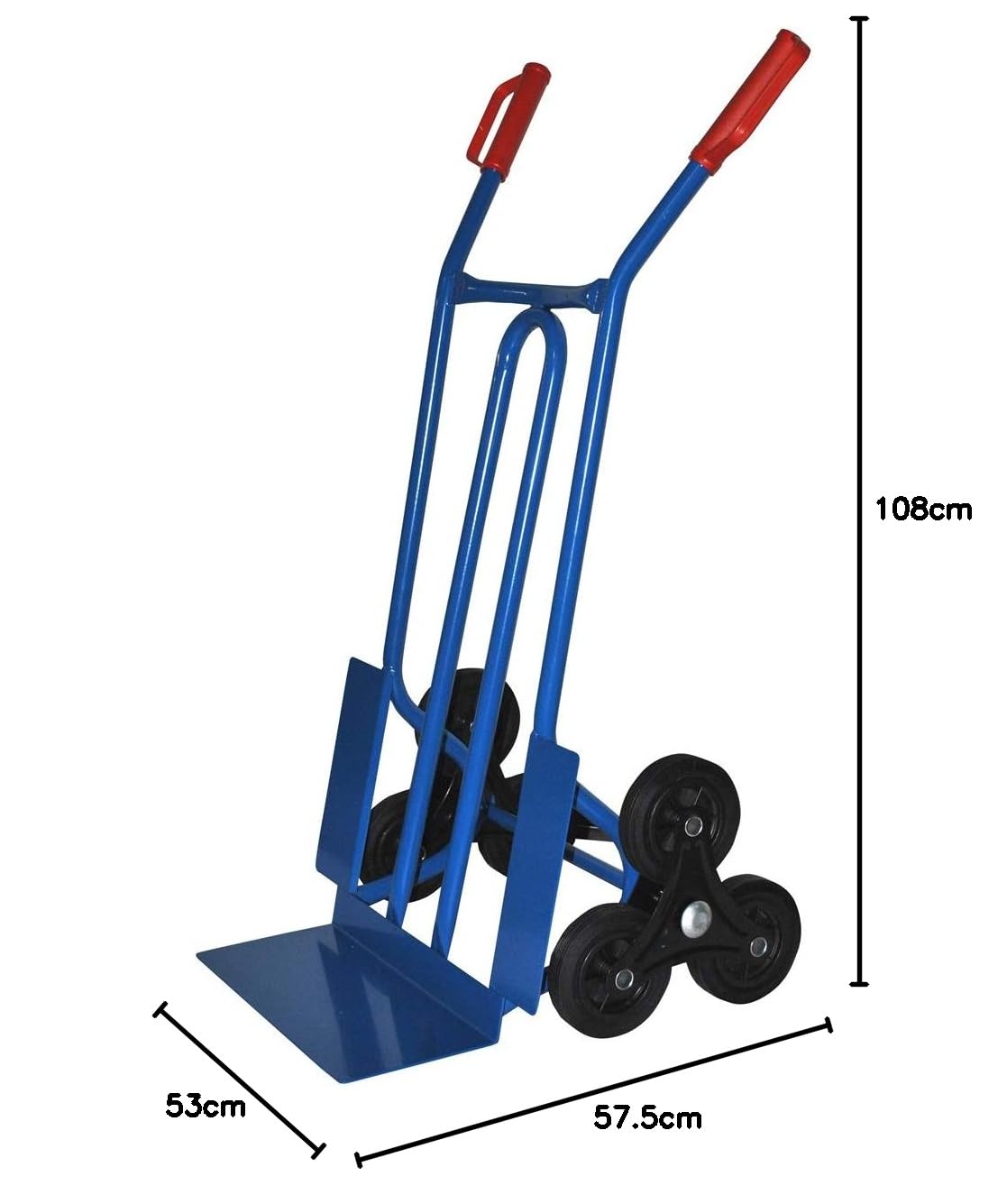 Trestles Profi Sackkarre Treppensteiger S01HS blau 250kg Sackkarren Sackkarre Vollgummireifen Sternräder Transportkarre Treppensackkarre Treppenkarre | Stahl | große Schaufel | Sicherheitsgriffe