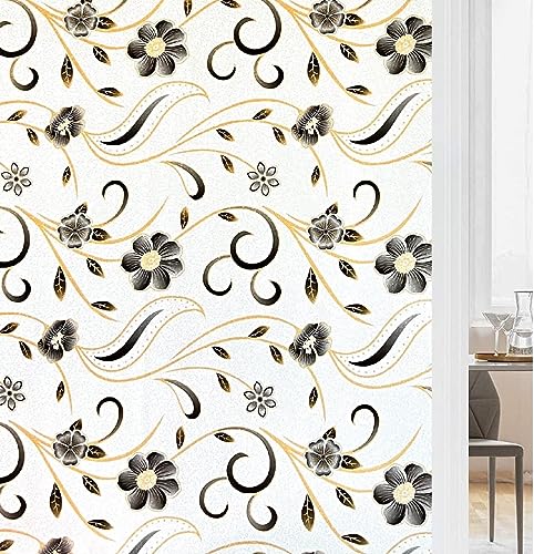 Image of SUNBIRD Window Privacy Film, Decorative Stained Glass Window Film, Frosted Window Tinting Film for Home, House Door Glass ('12 X 100' INCHES,Black Desert)