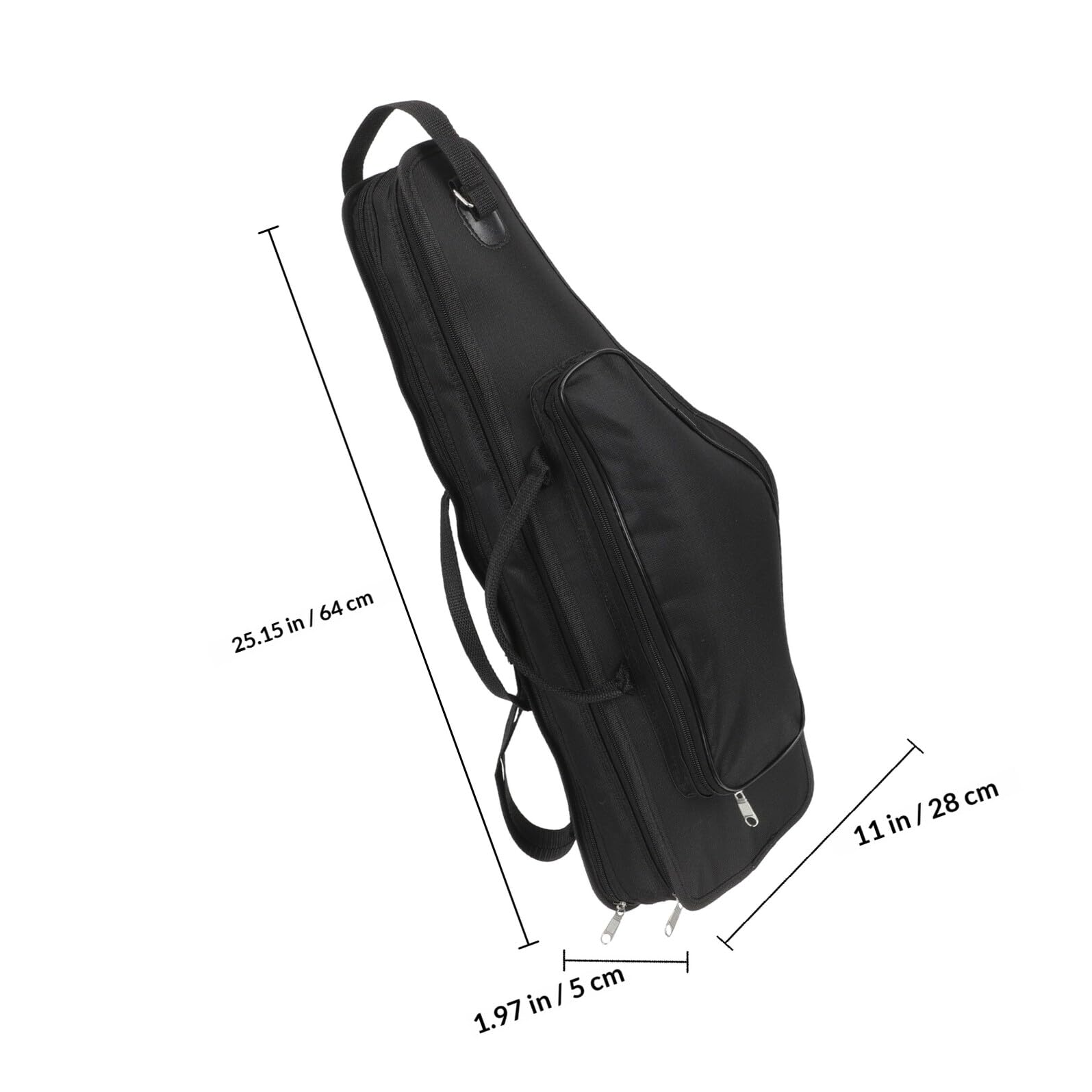 Borsa Portatile per Sassofono Contralto Doppia Tracolla Imbottita, Custodia Resistente Agli Urti, Tasca Esterna, Zaino Leggero per Musicisti in Viaggio