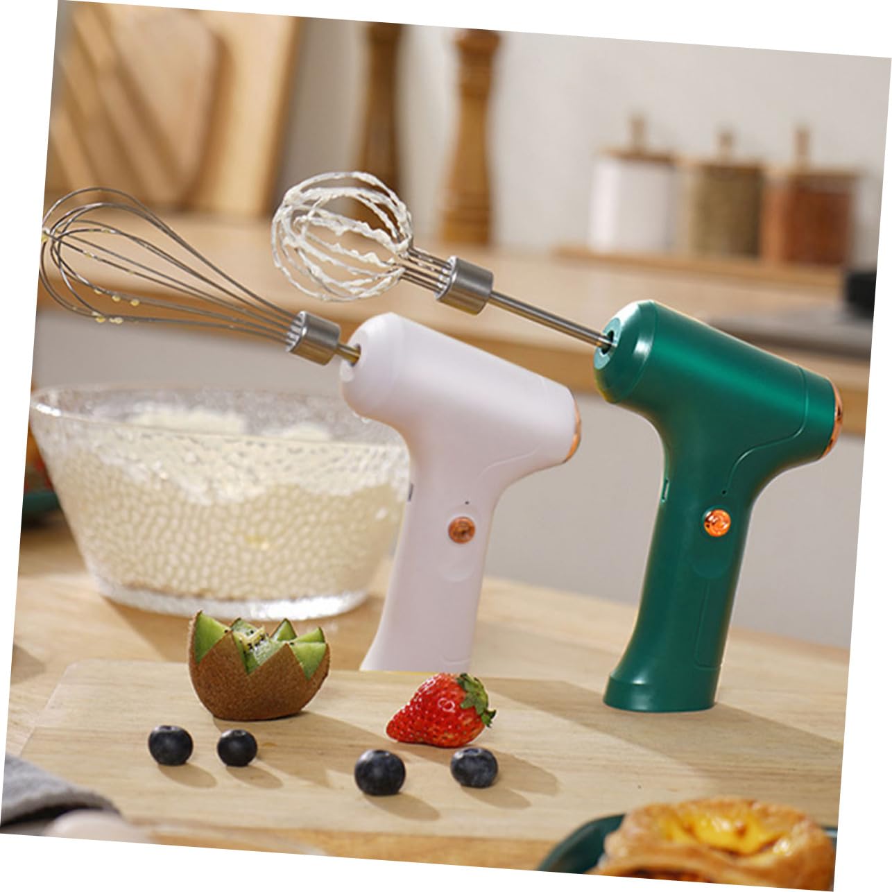 Zerodeko 1Set Electric Hand Mixer Multi Function Egg Whisk for Baking Ergonomic One Handed Operation Material for Mixing Dough
