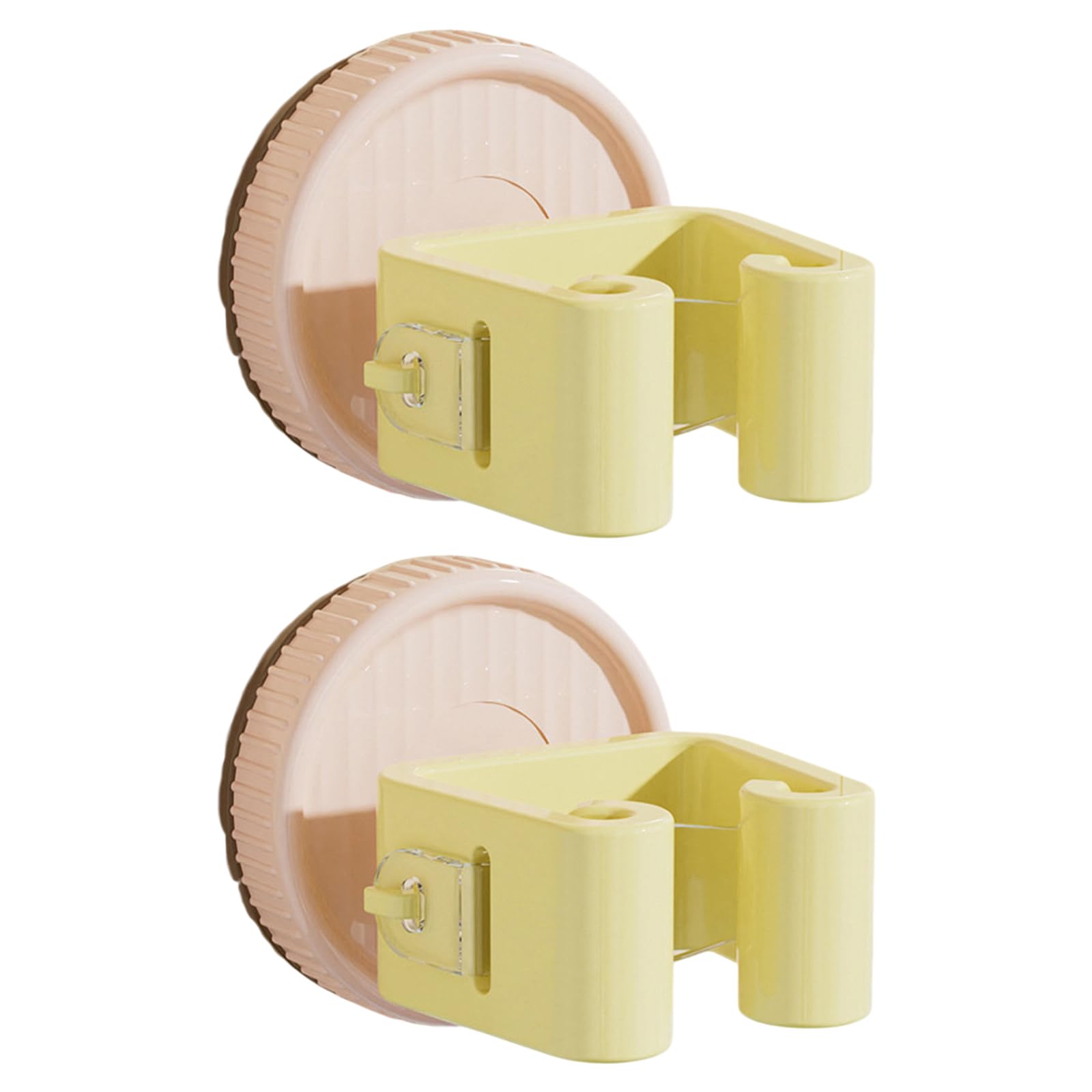 Piceioep 2Pcs Colorful ABS Mop Holders with Strong Suction Cups Wall Mounted Broom Holder Clamp for Bathroom Kitchen Organization Multi Purpose Mop Holder