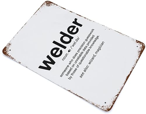 Miniatura 3 de Divertido cartel de decoración de pared con definición de soldadura, placa de metal positivo para puerta, porche, cueva de hombre, bonitos