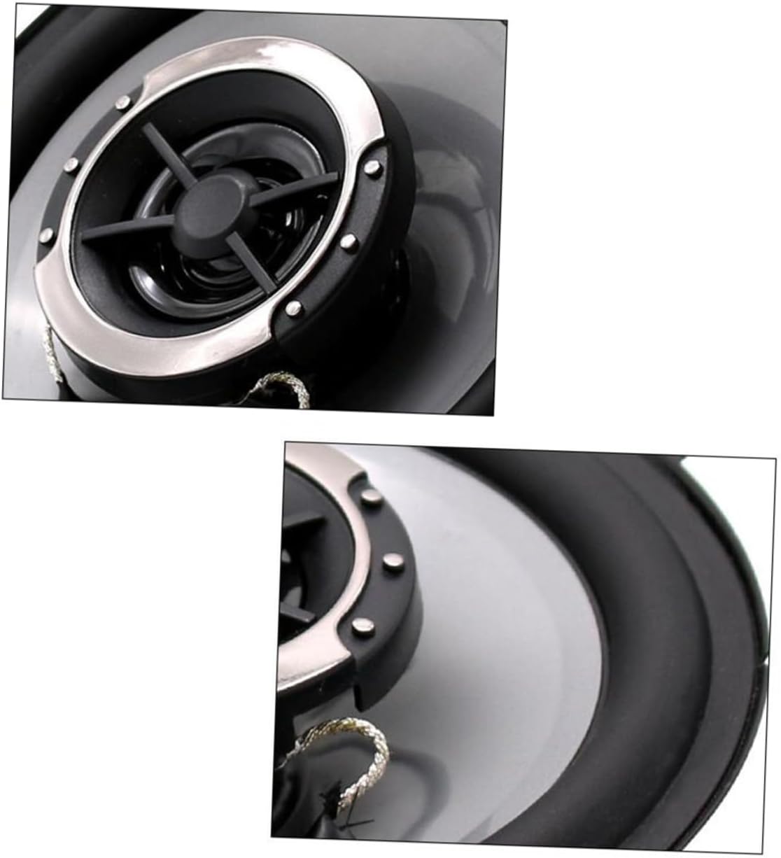 Mikikit 2pcs Dual Cone Car Speakers Automotive Audio Horns Finish Easy Installation for Vehicle