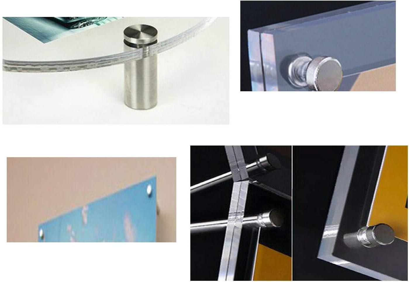 Thaisan7 Advertising Nails Screws 303 Stainless Steel Bolt Standoffs Pins 8x50mm For Home Paintframe Office Shop Decor Improvement - 500PCS