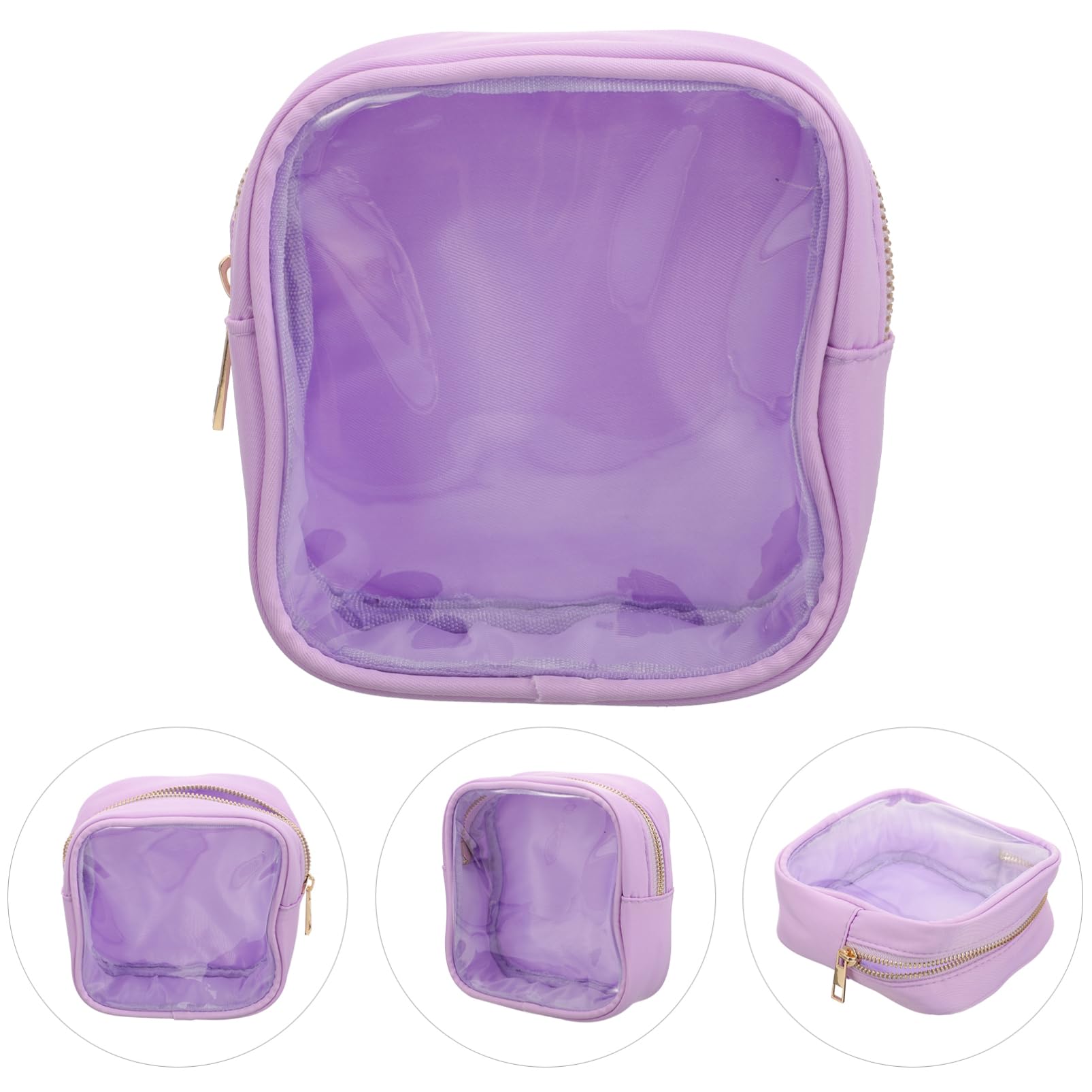 LIFKOME cosmétique couleur bonbon pochette organisateur de voyage pochette transparente voyage trousses de maquillage transparentes trousse cosmétique de voyage PVC Violet