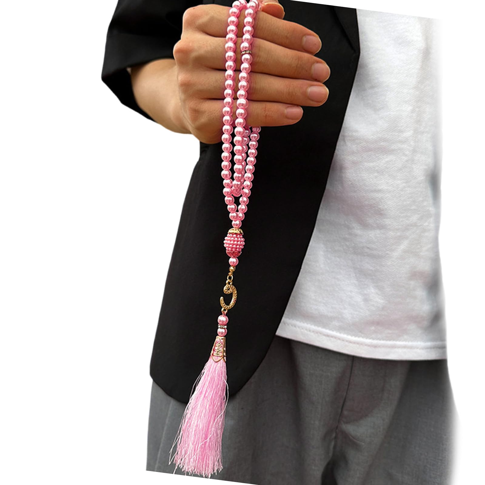 EXQIOUR Misbaha Artificial Pearls Prayer Beads 99 Beads for Spiritual Reflection and Cultural Event Gift Giving Supply Muslims Tasbih Dhikr Zikr Worry