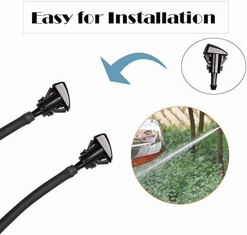 Miniatura 7 de Kit de boquillas de limpiaparabrisas para Chrysler Dodge Jeep, kit de manguera de boquilla para limpiaparabrisas con manguera de líquido para