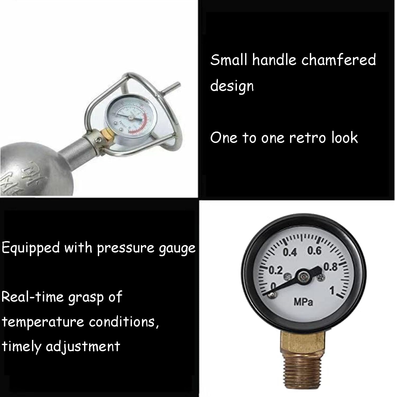 Hand Popcorn Machine, 100ml High Pressure Popcorn Maker, Chinese Traditional Old-Fashioned Pop Corn Machine, Stainless Steel Mini Hand Cannon Food Amplifier